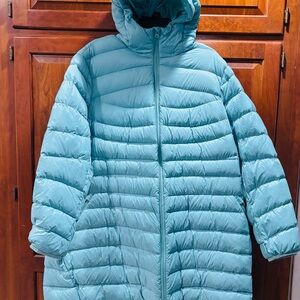 Lands' End Aqua packable down coat size XXL